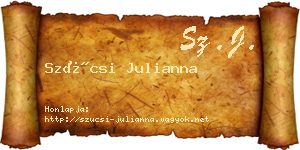 Szücsi Julianna névjegykártya